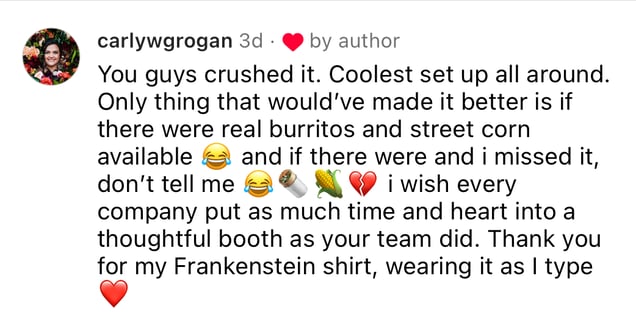 Booth Feedback from Instagram